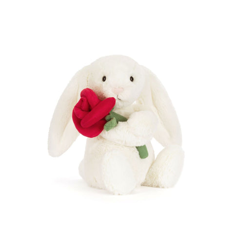 Jellycat Cream Bunny with Rose-BB6ROSE-Pumpkin Pie Kids Canada