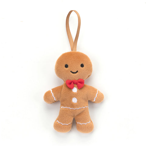 Jellycat Festive Folly Gingerbread Fred Ornament-FFH6GM-Pumpkin Pie Kids Canada