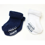 Juddlies 2pk Infant Socks - Navy & White-Pumpkin Pie Kids Canada