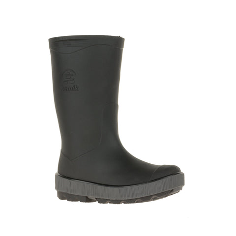 Kamik Riptide Rain Boot - Black/Charcoal-Pumpkin Pie Kids Canada