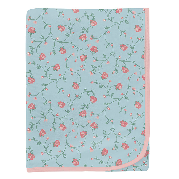 KicKee Pants Bamboo Blanket - Spring Sky Floral Vines-SPB398-5-H-S26D3D-SFV-Pumpkin Pie Kids Canada
