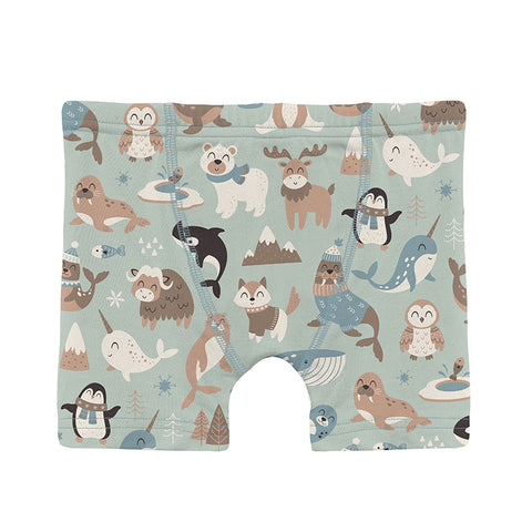 KicKee Pants Boxer Brief - Aloe Arctic Animals-Pumpkin Pie Kids Canada