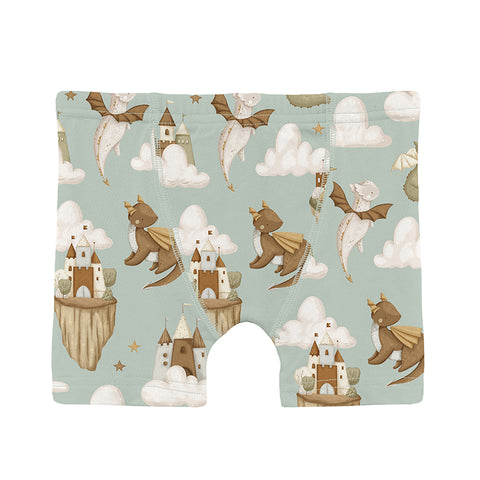 KicKee Pants Boxer Brief - Aloe Castles and Clouds-Pumpkin Pie Kids Canada
