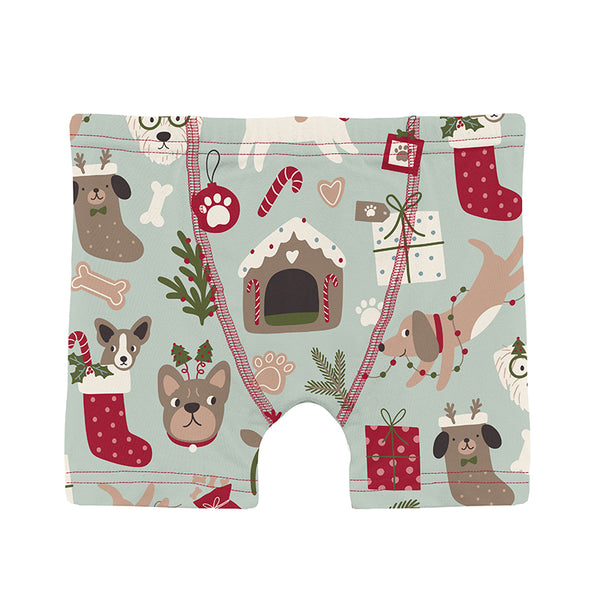 KicKee Pants Boxer Brief - Aloe Christmas Dogs-Pumpkin Pie Kids Canada