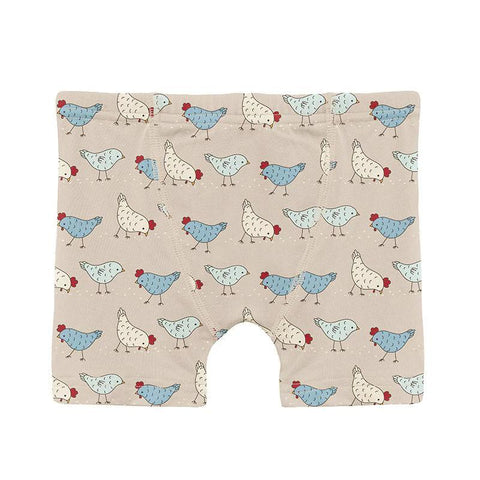 KicKee Pants Boxer Brief - Latte Chickens-Pumpkin Pie Kids Canada