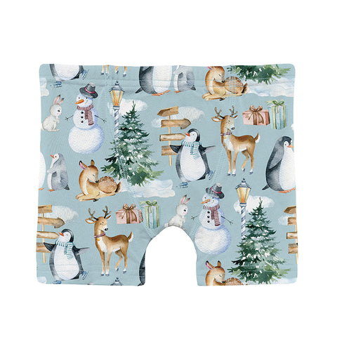 KicKee Pants Boxer Brief - Spring Sky Winter Woodland-Pumpkin Pie Kids Canada