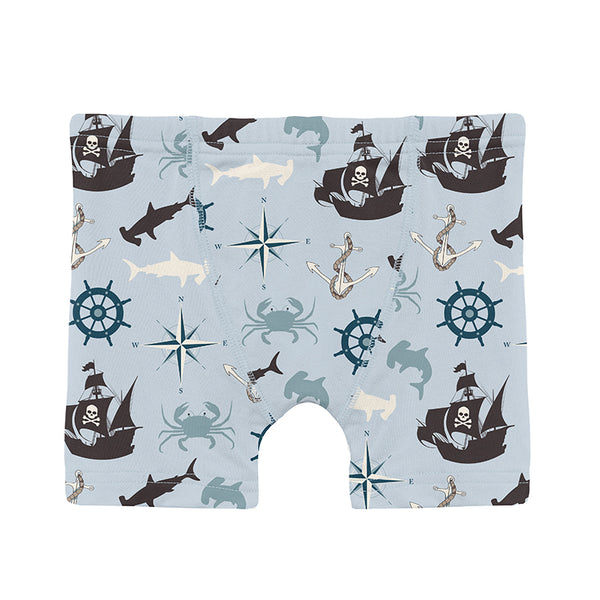 KicKee Pants Boxer Briefs - Illusion Blue Pirate Adventure-Pumpkin Pie Kids Canada