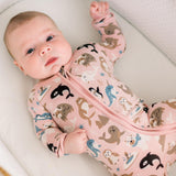KicKee Pants Footie w/2W Zipper - Baby Rose Arctic Animals-Pumpkin Pie Kids Canada