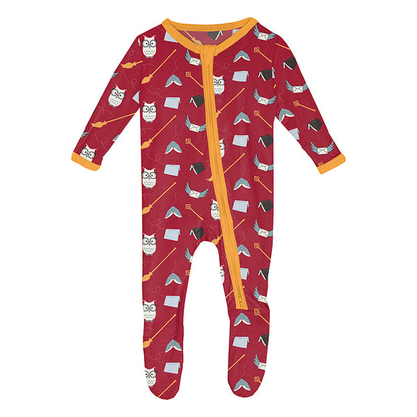 KicKee Pants Footie w/2W Zipper - Crimson Magical World-Pumpkin Pie Kids Canada