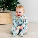 KicKee Pants Footie w/2W Zipper - Spring Sky Winter Woodland-FZ112-F25D2-SSWW N-Pumpkin Pie Kids Canada