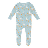 KicKee Pants Footie with 2W Zipper - Spring Sky Feeding Ducks-Pumpkin Pie Kids Canada