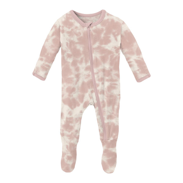 KicKee Pants Footie with Zipper - Baby Rose Tie Dye-ZF14-9-LI-S23D3-BRTD 0-Pumpkin Pie Kids Canada
