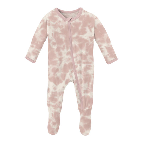KicKee Pants Footie with Zipper - Baby Rose Tie Dye-ZF14-9-LI-S23D3-BRTD 0-Pumpkin Pie Kids Canada