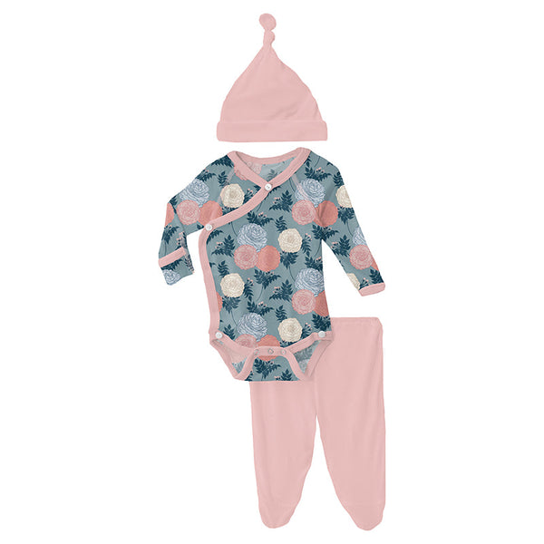 KicKee Pants Kimono Set - Stormy Sea Enchanted Floral-Pumpkin Pie Kids Canada