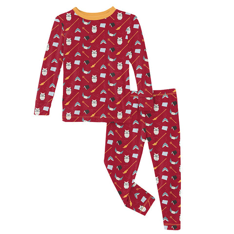 KicKee Pants Pajama Set - Crimson Magical World-Pumpkin Pie Kids Canada