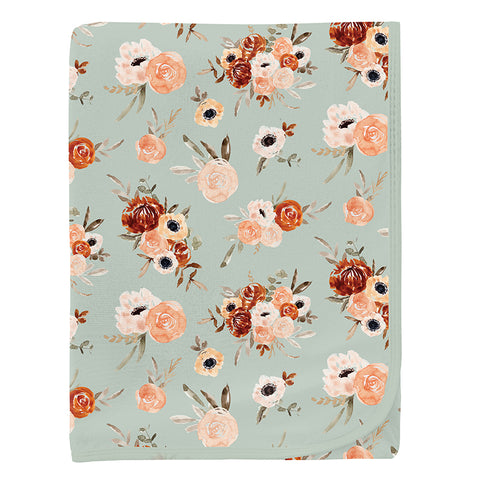 KicKee Pants Swaddling Blanket - Aloe Fall Floral-Pumpkin Pie Kids Canada