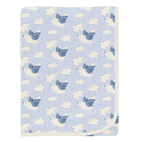 KicKee Pants Swaddling Blanket - Dew Flying Pigs