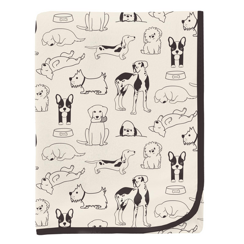 KicKee Pants Swaddling Blanket - Natural Dogs-Pumpkin Pie Kids Canada