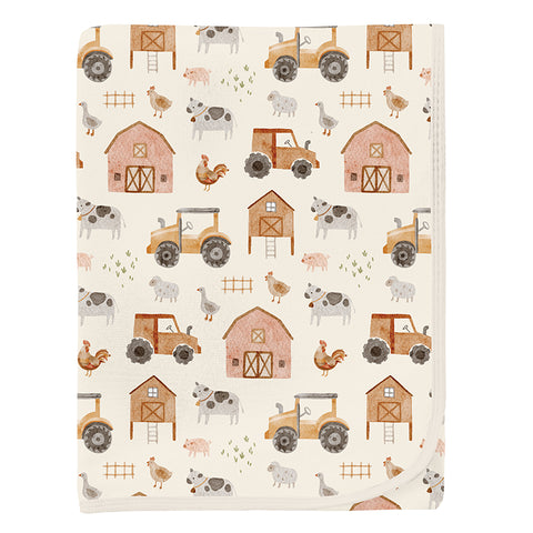 KicKee Pants Swaddling Blanket - Natural Farm Life-Pumpkin Pie Kids Canada
