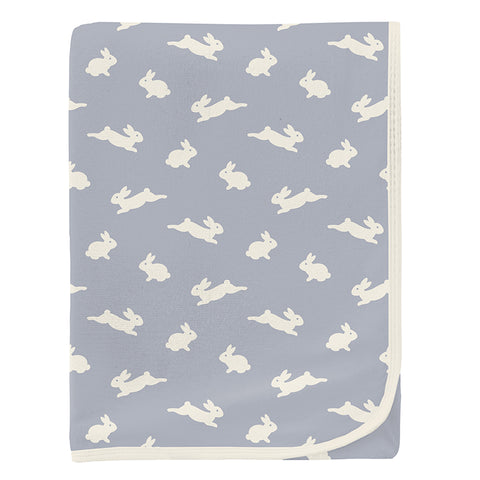 KicKee Pants Swaddling Blanket - Pearl Blue Bunny-Pumpkin Pie Kids Canada