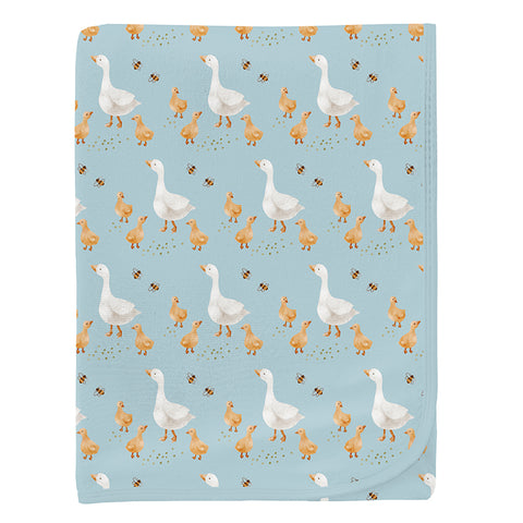 KicKee Pants Swaddling Blanket - Spring Sky Feeding Ducks-Pumpkin Pie Kids Canada