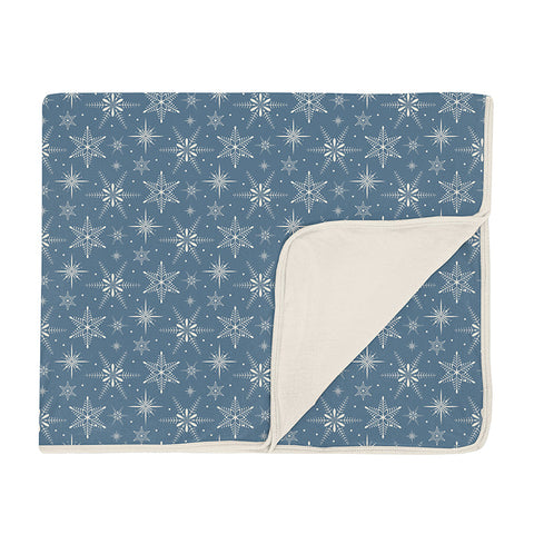 KicKee Pants Toddler Blanket - Parisian Blue Snowflakes-Pumpkin Pie Kids Canada