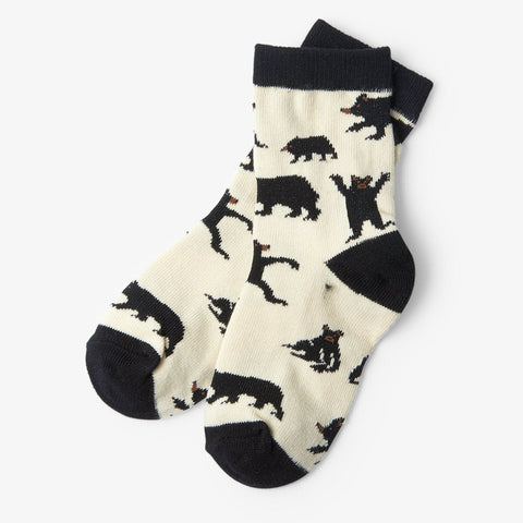 Little Blue House Crew Socks - Bears on Natural-SO3WIBE246 L-Pumpkin Pie Kids Canada
