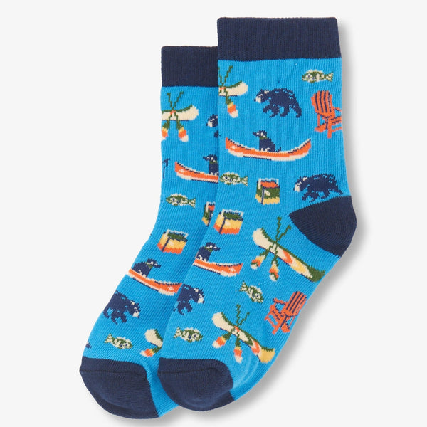 Little Blue House Crew Socks - Blue on the Lake-SO3LAKE002 S-Pumpkin Pie Kids Canada