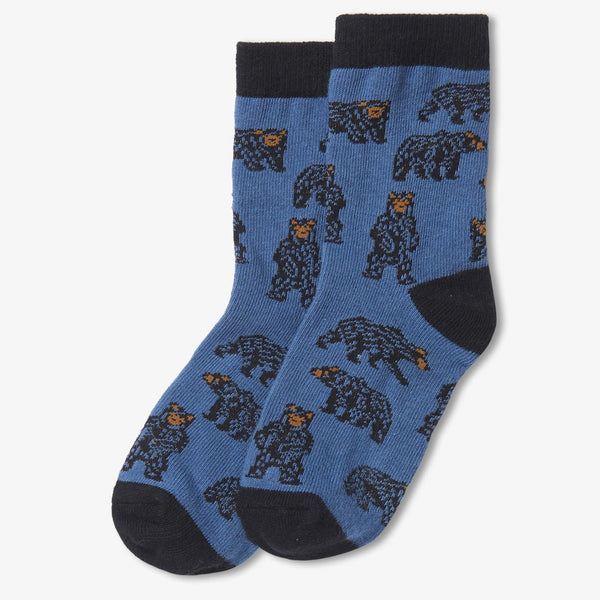 Little Blue House Crew Socks - Wild Bears-SO3WIBE528 S-Pumpkin Pie Kids Canada