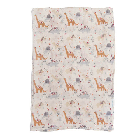 Loulou Lollipop Bamboo Muslin Swaddle - Baby Dinomite-Pumpkin Pie Kids Canada