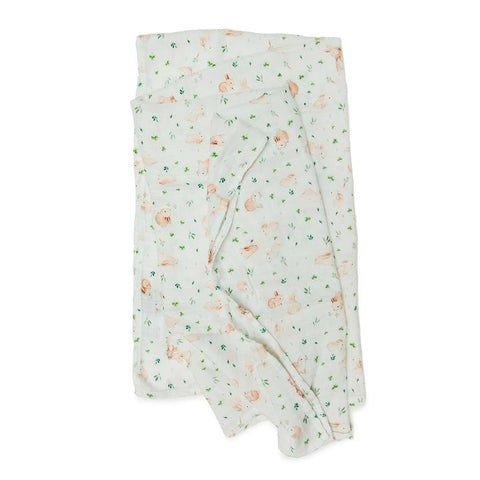 Loulou Lollipop Bamboo Muslin Swaddle - Bunny Meadow-Pumpkin Pie Kids Canada