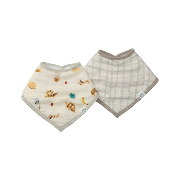 Loulou Lollipop Bandana Bib Set - French Breakfast-BIBFBK-Pumpkin Pie Kids Canada