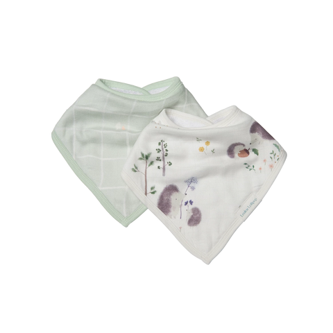 Loulou Lollipop Bandana Bib Set - Hedgehogs-BIBHGH-Pumpkin Pie Kids Canada