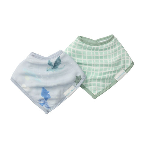 Loulou Lollipop Bandana Bib Set - Magical Dragons-Pumpkin Pie Kids Canada