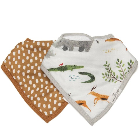 Loulou Lollipop Bandana Bib Set - Safari-Pumpkin Pie Kids Canada