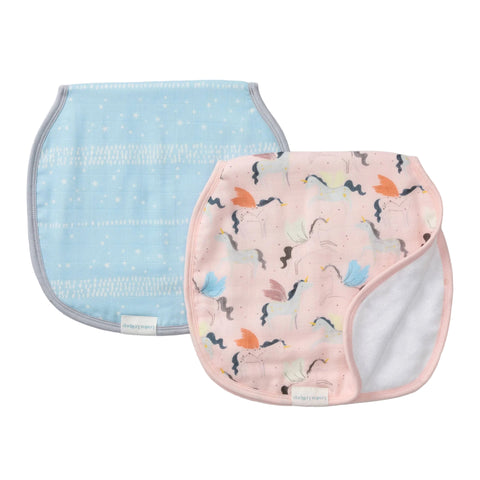 Loulou Lollipop Burp Cloth Set - Unicorn Ballet-BCLUNB-Pumpkin Pie Kids Canada