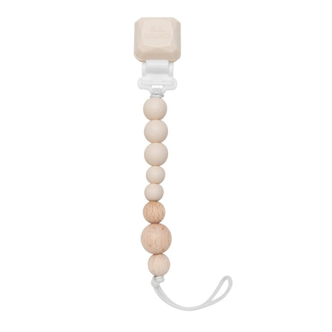 Loulou Lollipop CB Silicone & Wood Pacifier Clip - Coconut Milk-Pumpkin Pie Kids Canada