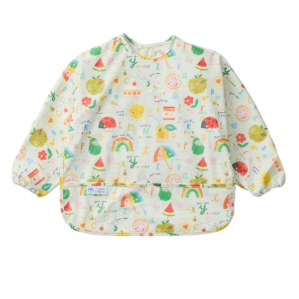 Loulou Lollipop Long Sleeved Bib - Alphabet Smiles-LSBIBAPS-Pumpkin Pie Kids Canada
