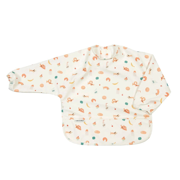Loulou Lollipop Long Sleeved Bib - French Breakfast-LSBIBFBK-Pumpkin Pie Kids Canada