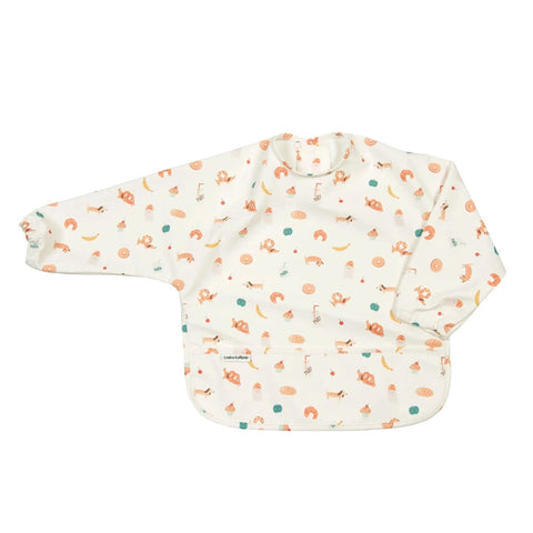 Loulou Lollipop Long Sleeved Bib - French Breakfast-LSBIBFBK 4-36M-Pumpkin Pie Kids Canada