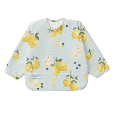 Loulou Lollipop Long Sleeved Bib - Lemon Squeezy-LSBIBLMN-Pumpkin Pie Kids Canada