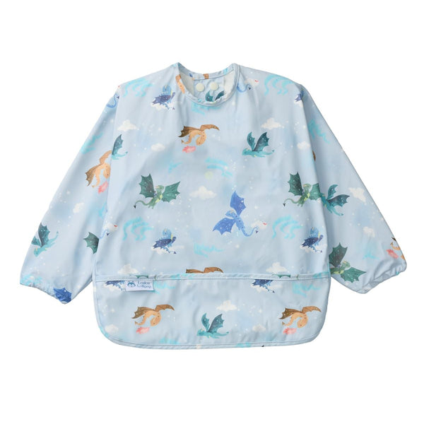 Loulou Lollipop Long Sleeved Bib - Magical Dragons-LSBIBMGD-Pumpkin Pie Kids Canada