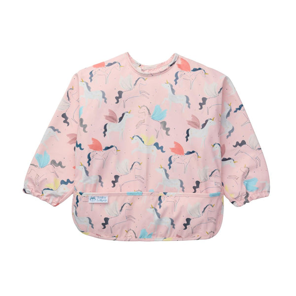 Loulou Lollipop Long Sleeved Bib - Unicorn Ballet-Pumpkin Pie Kids Canada