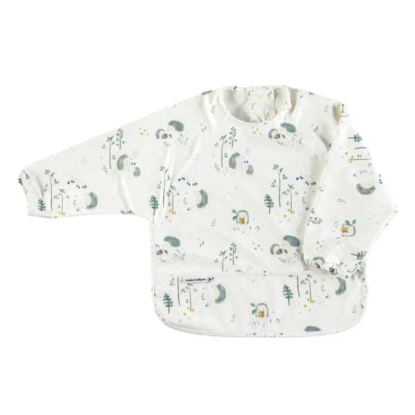 Loulou Lollipop Long Sleeved WP Bib - Hedgehogs-LSBIBHGH-Pumpkin Pie Kids Canada