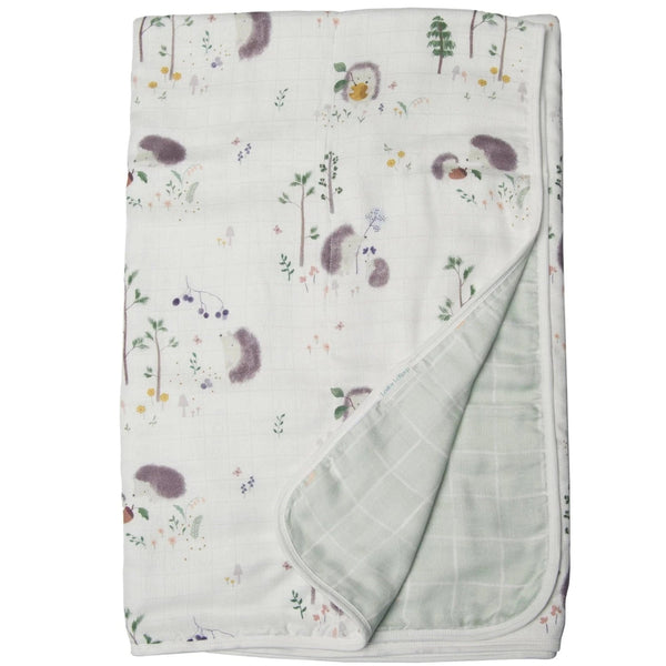 Loulou Lollipop Muslin Quilt - Hedgehogs-QTHGH-Pumpkin Pie Kids Canada