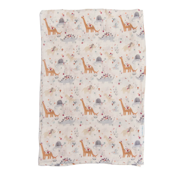 Loulou Lollipop Muslin Swaddle - Baby Dinomite-Pumpkin Pie Kids Canada
