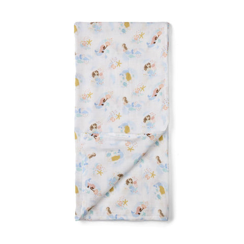 Loulou Lollipop Muslin Swaddle Blanket - Mermaids-SWMER-Pumpkin Pie Kids Canada