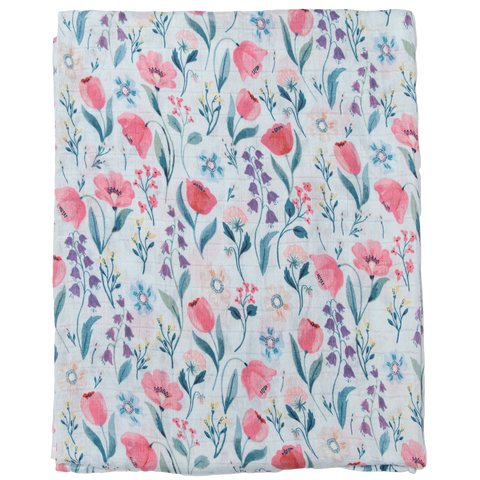 Loulou Lollipop Muslin Swaddle - Bluebell-Pumpkin Pie Kids Canada