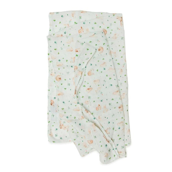Loulou Lollipop Muslin Swaddle - Bunny Meadow-SWBUNNY-Pumpkin Pie Kids Canada