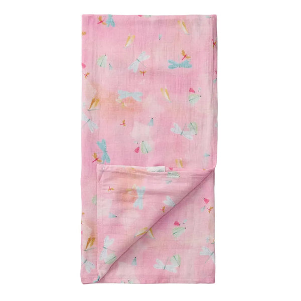 Loulou Lollipop Muslin Swaddle - Dancing Dragons-Pumpkin Pie Kids Canada